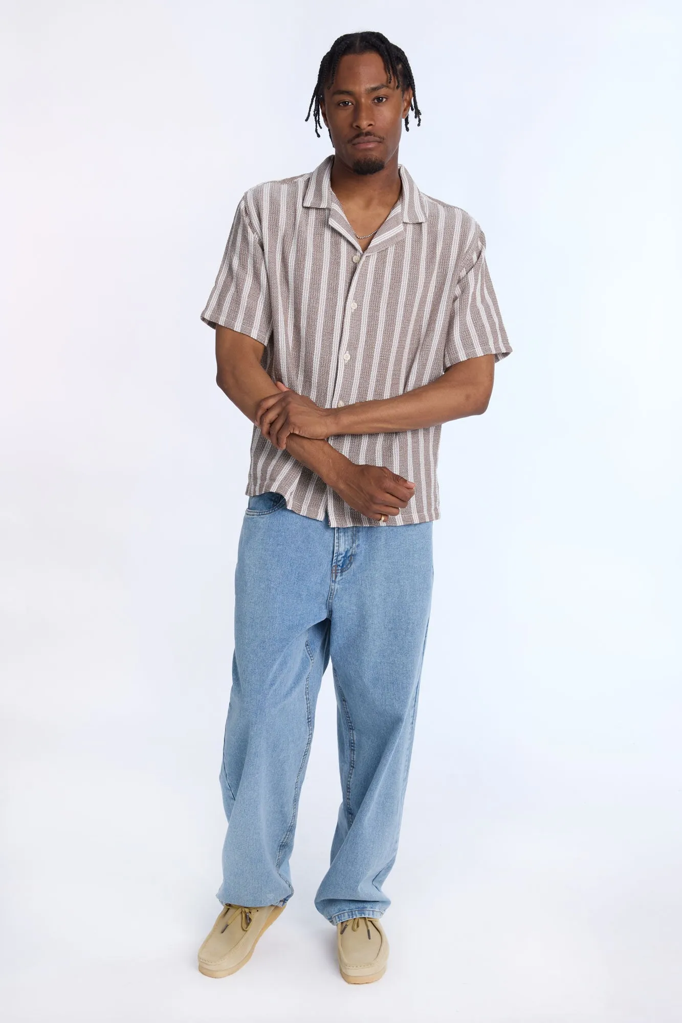 Striped Textured Short Sleeve Shirt sold by Bluenotes product image thumbnail 4