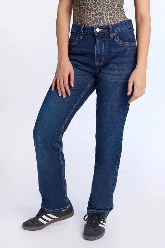 AERO Super High Rise Straight Jeans sold by Bluenotes