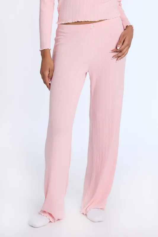 AERO Pointelle Knit Wide Leg Pajama Pants sold by Bluenotes