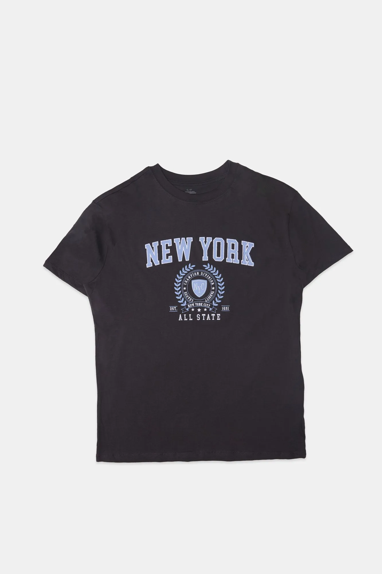 New York Embroidered Graphic Boyfriend Tee sold by Bluenotes