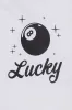 8 Ball Lucky Embroidered Graphic Boyfriend Tee sold by Bluenotes