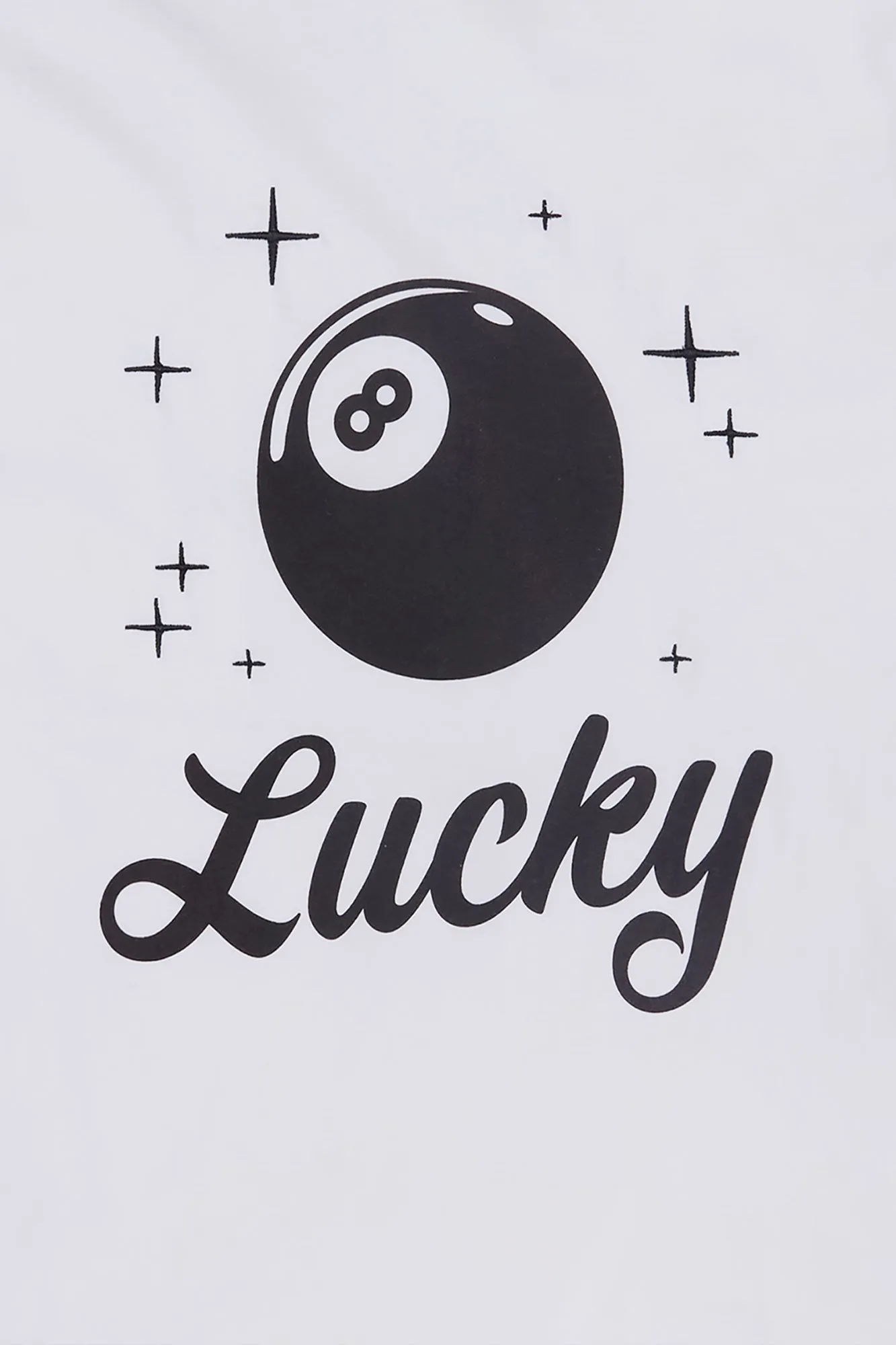 8 Ball Lucky Embroidered Graphic Boyfriend Tee sold by Bluenotes product image thumbnail 2