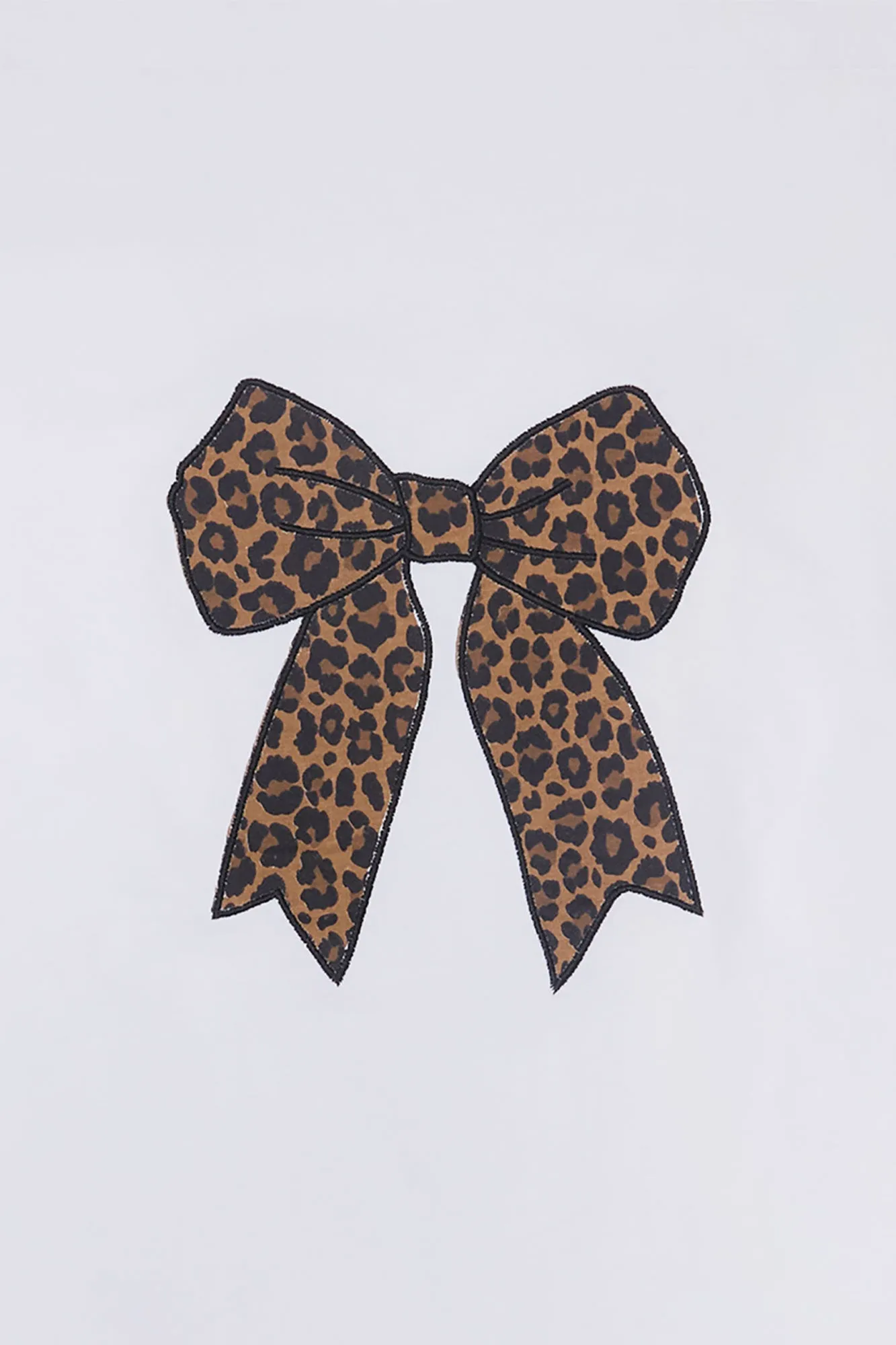 Leopard Bow Embroidered Graphic Boyfriend Tee sold by Bluenotes product image thumbnail 2
