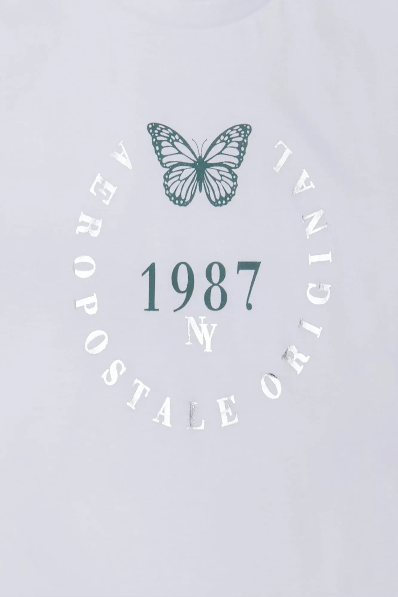 Aéropostale 1987 Butterfly Foil Graphic Tee sold by Bluenotes product image thumbnail 2