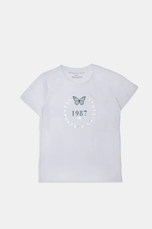 Aéropostale 1987 Butterfly Foil Graphic Tee sold by Bluenotes