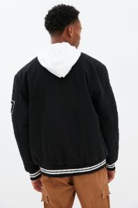 AERO Varsity Snap Button Bomber Jacket sold by Bluenotes