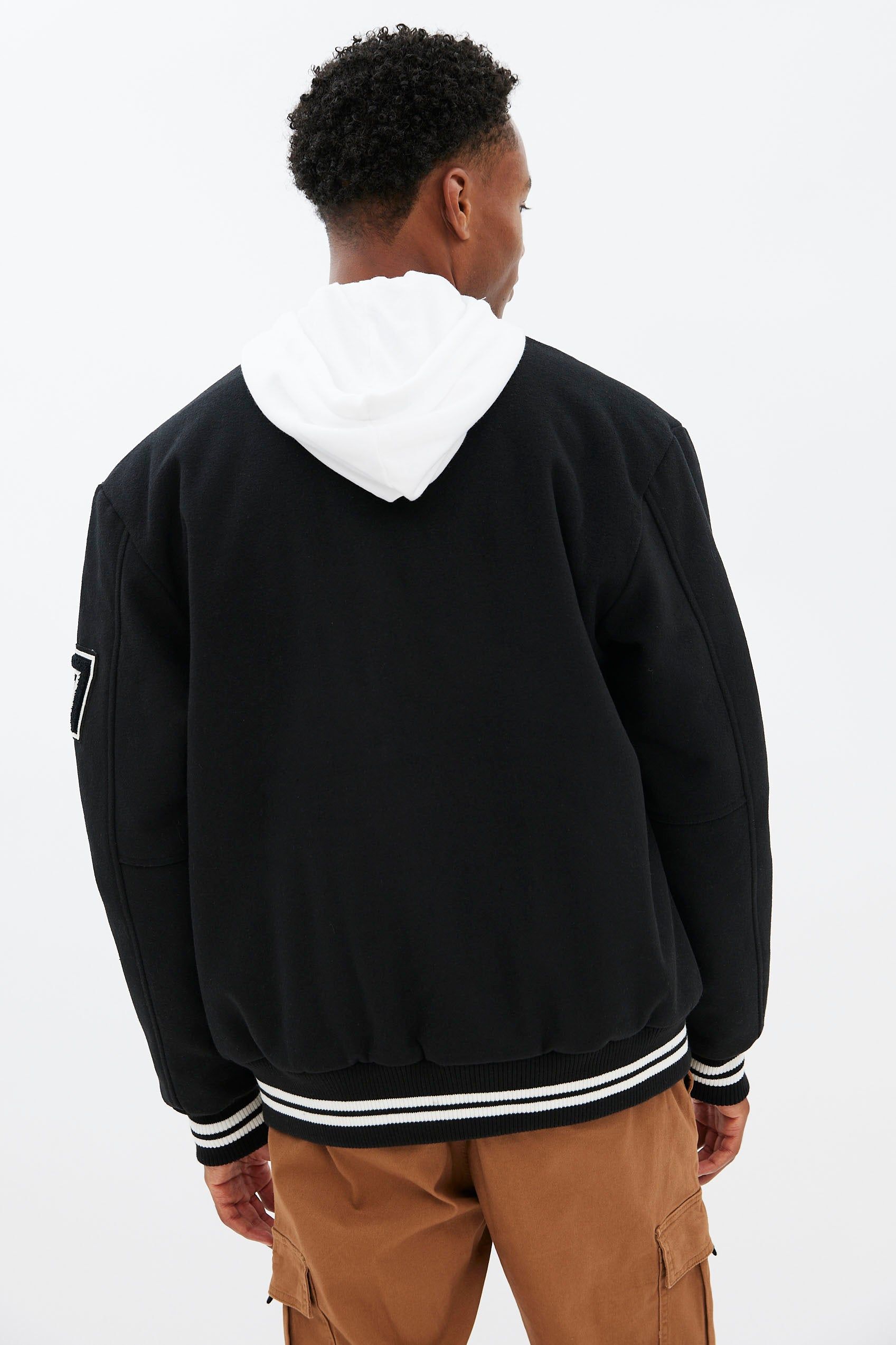 AERO Varsity Snap Button Bomber Jacket sold by Bluenotes product image thumbnail 4