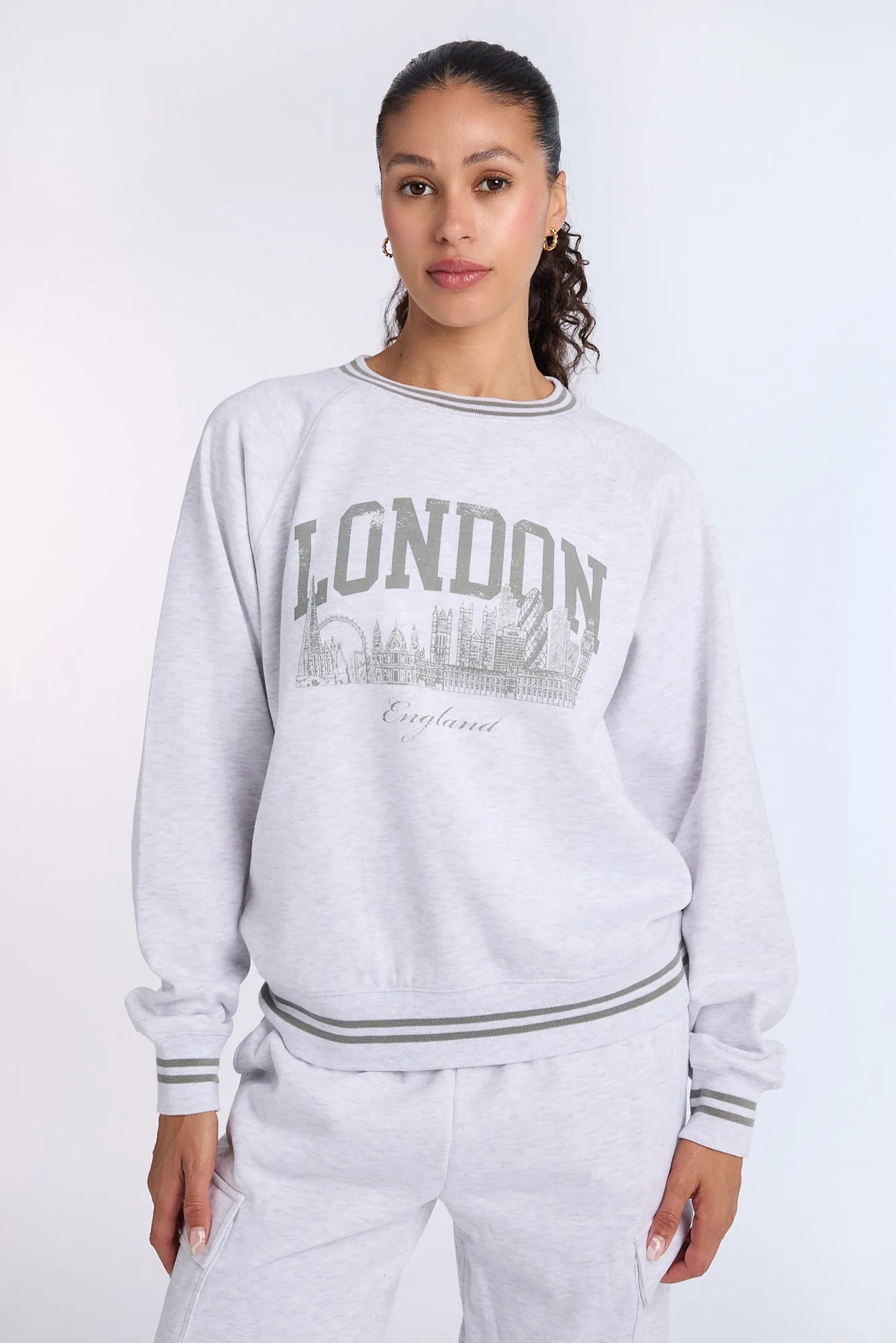 Graphic Raglan Sleeve Crew Neck Sweatshirt sold by Bluenotes product image thumbnail 5