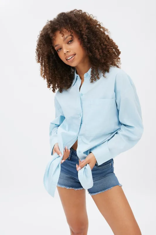 AERO Poplin Button-Up Oversized Shirt sold by Bluenotes