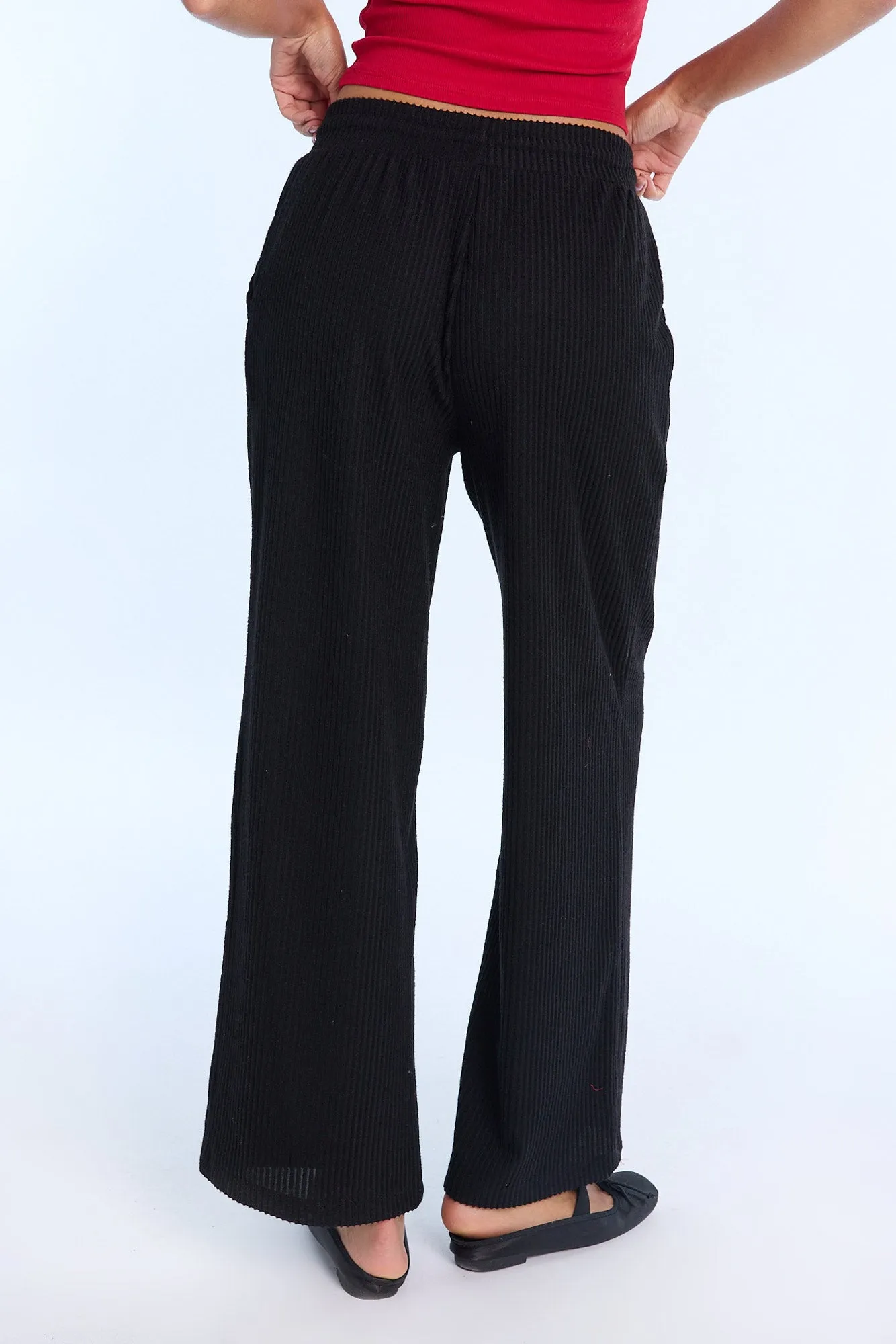 AERO Ribbed Brushed Wide Leg Pajama Pants sold by Bluenotes product image thumbnail 4