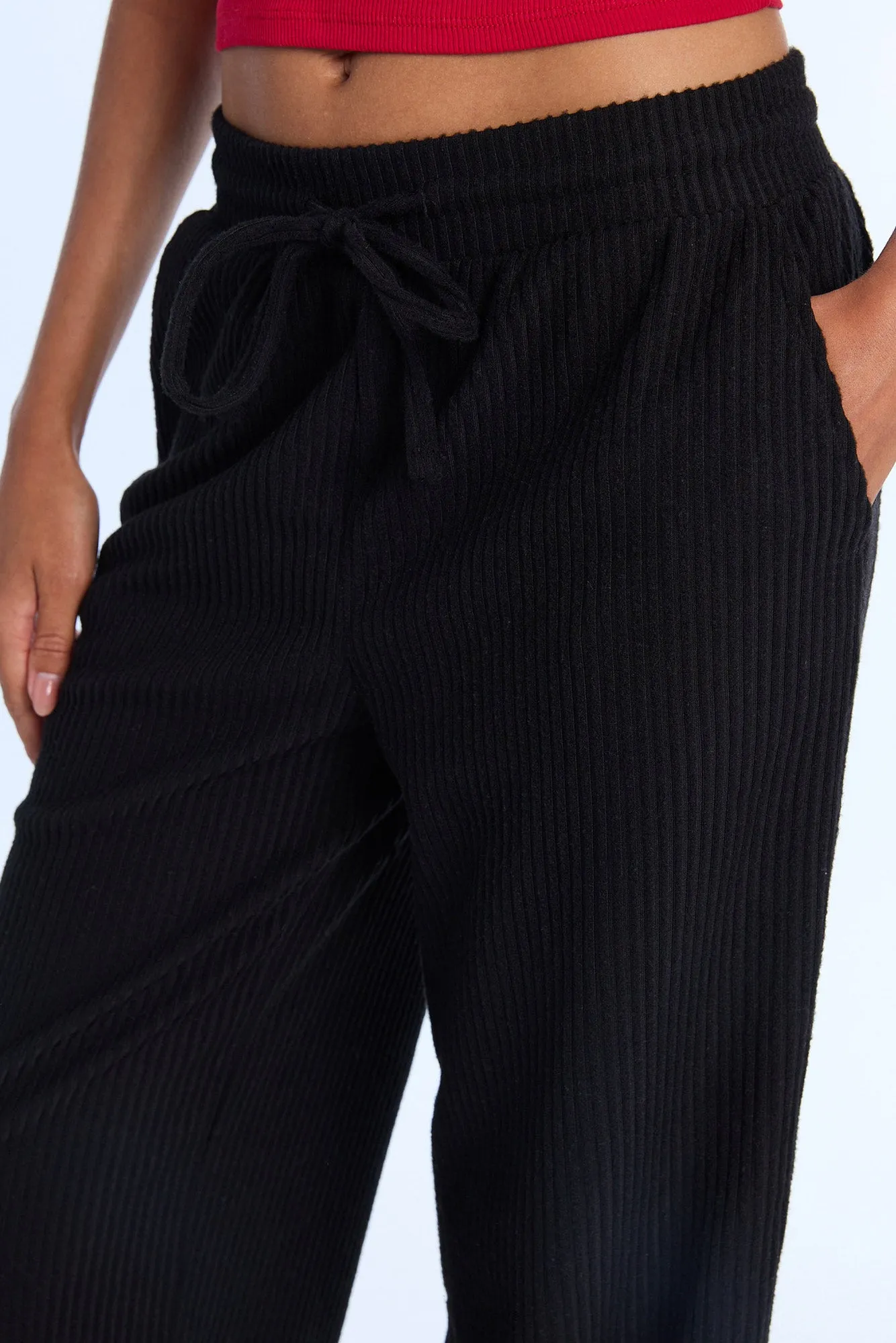 AERO Ribbed Brushed Wide Leg Pajama Pants sold by Bluenotes product image thumbnail 3