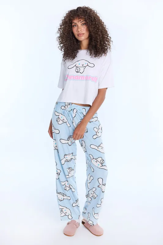 Cinnamoroll Pajama Tee & Velour Pants 2-Piece Set sold by Bluenotes
