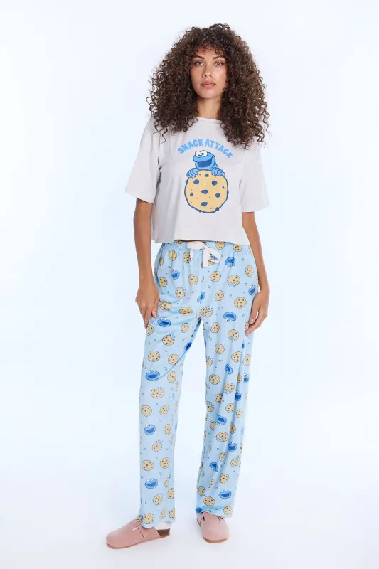 Cookie Monster Pajama Tee & Velour Pants 2-Piece Set sold by Bluenotes