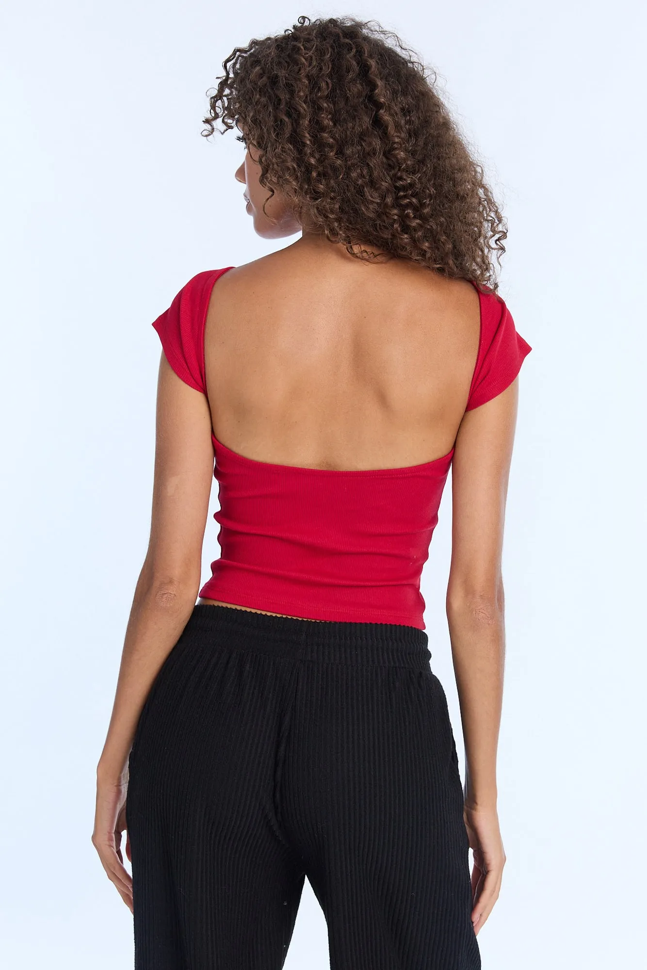 Boatneck Low-Back Short Sleeve Top sold by Bluenotes product image thumbnail 2
