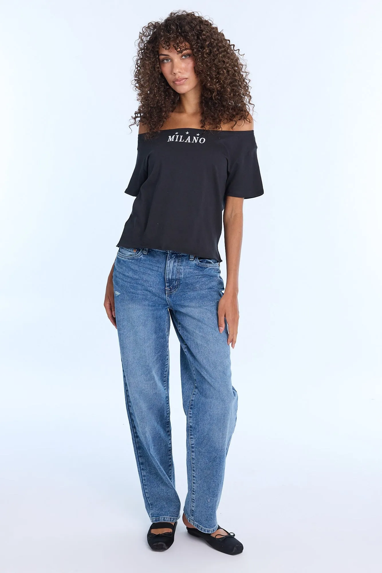 AERO Graphic Off-Shoulder Short Sleeve Tee sold by Bluenotes product image thumbnail 5