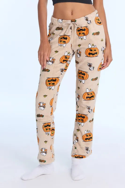Peanuts Snoopy Pumpkin Plush Pajama Pants sold by Bluenotes