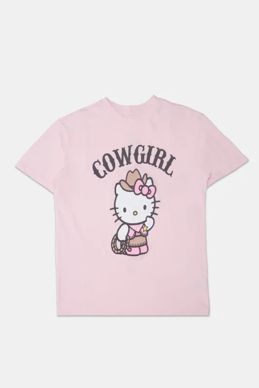 Hello Kitty Cowgirl Graphic Boyfriend Tee sold by Bluenotes