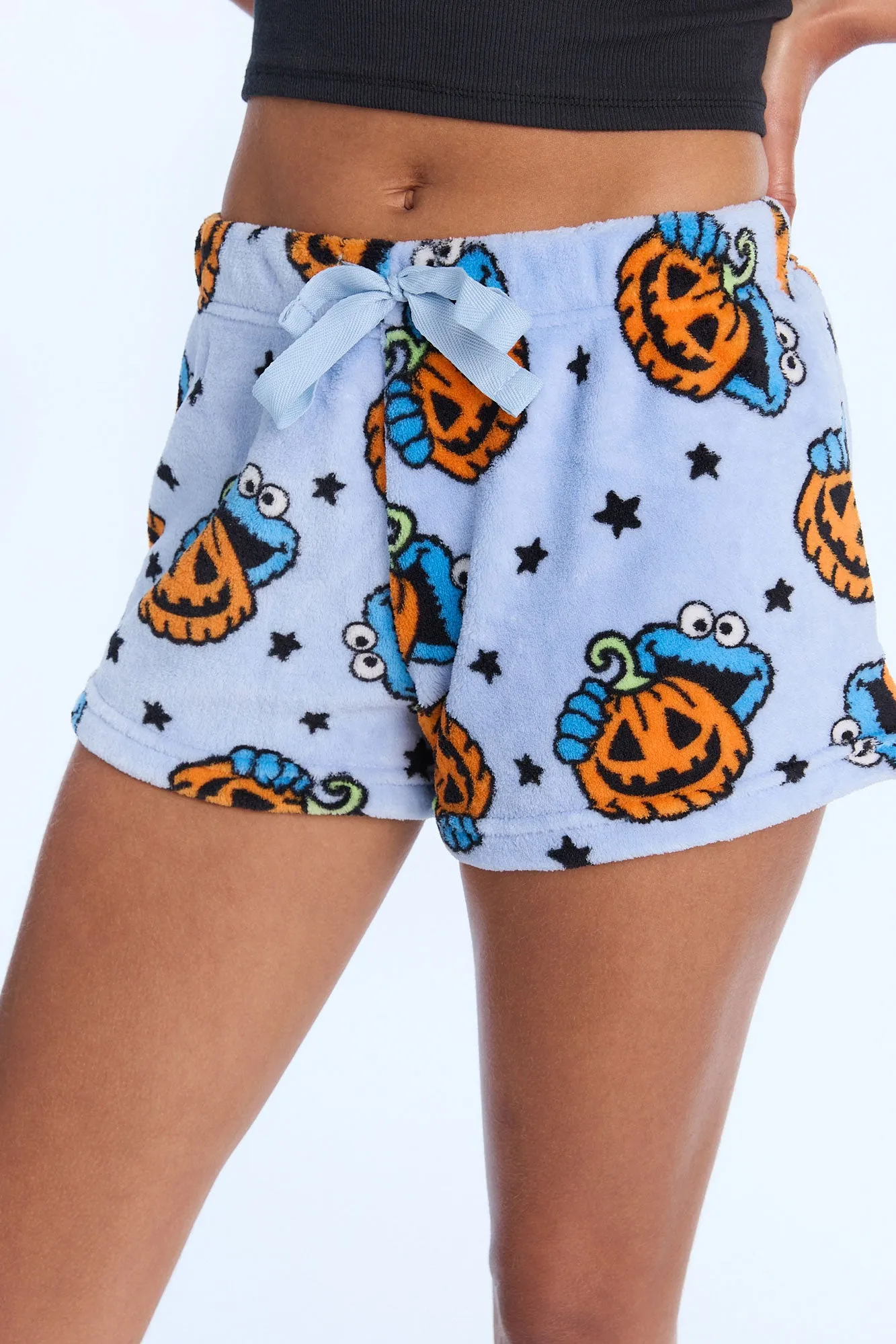 Cookie Monster Halloween Plush Pajama Shorts sold by Bluenotes product image thumbnail 2