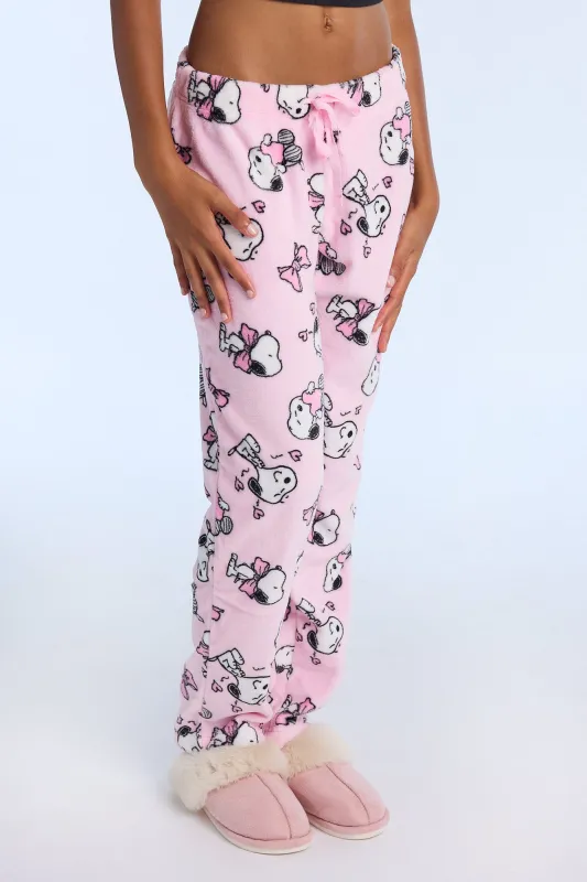 Peanuts Snoopy BowPlush Pajama Pants sold by Bluenotes