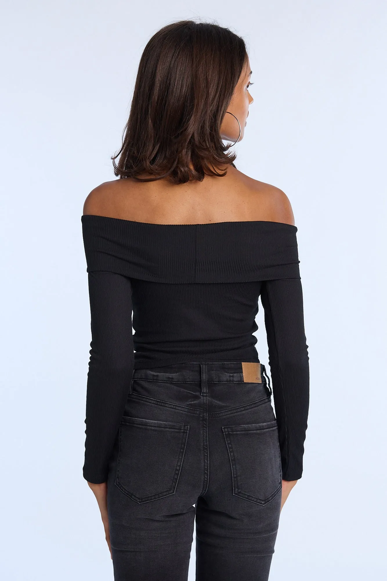 AERO Fold-Over Long Sleeve Off-Shoulder Top sold by Bluenotes product image thumbnail 4