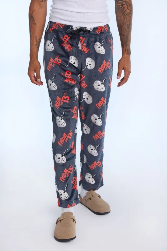 Friday The 13th Printed Plush Pajama Pants sold by Bluenotes