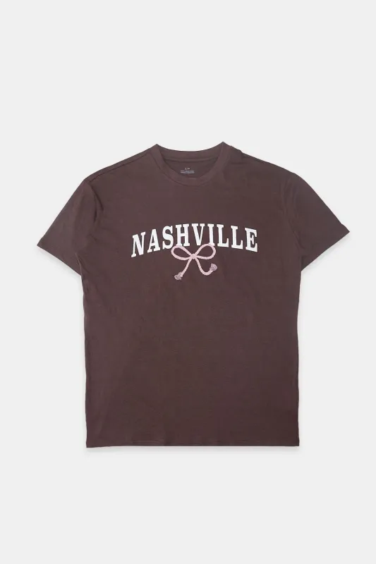 Nashville Bow Graphic Boyfriend Tee sold by Bluenotes