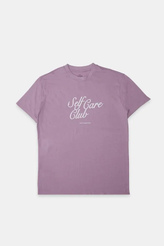 Self-Care Club Embroidered Graphic Boyfriend Tee sold by Bluenotes