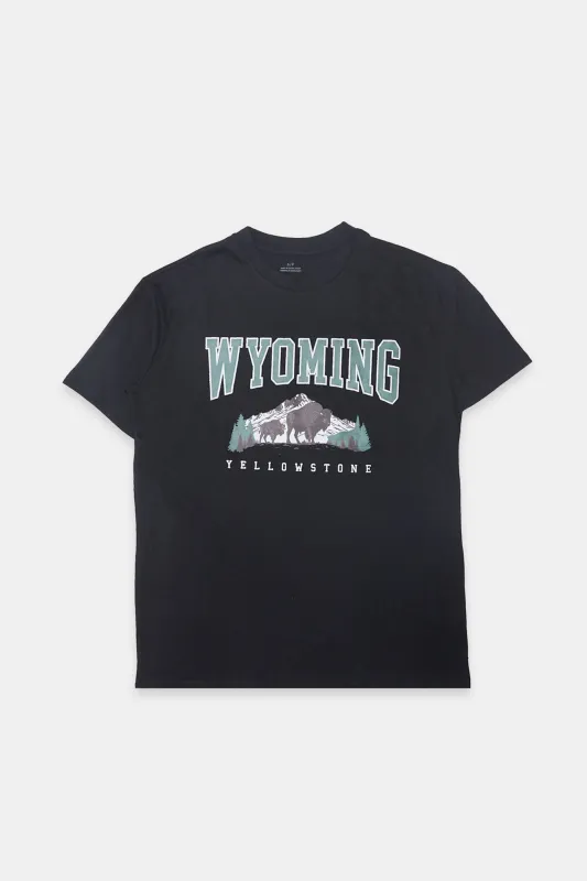 Wyoming Graphic Boyfriend Tee sold by Bluenotes
