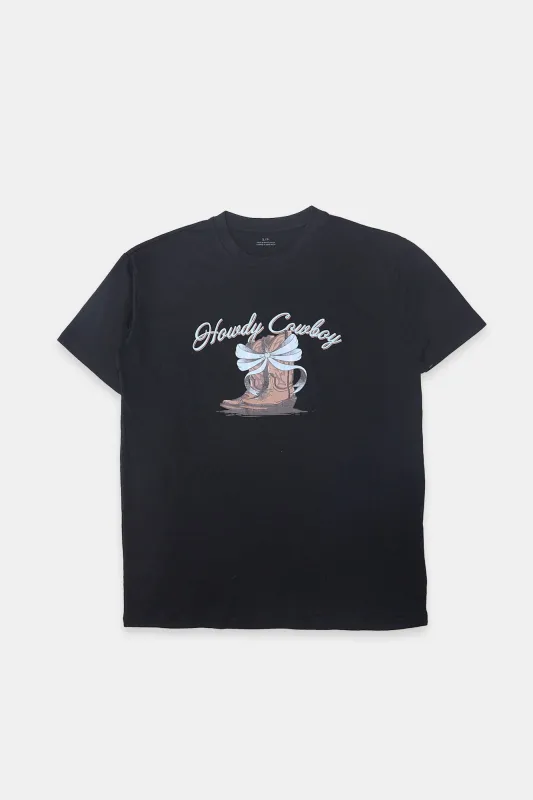 Howdy Cowboy Graphic Boyfriend Tee sold by Bluenotes
