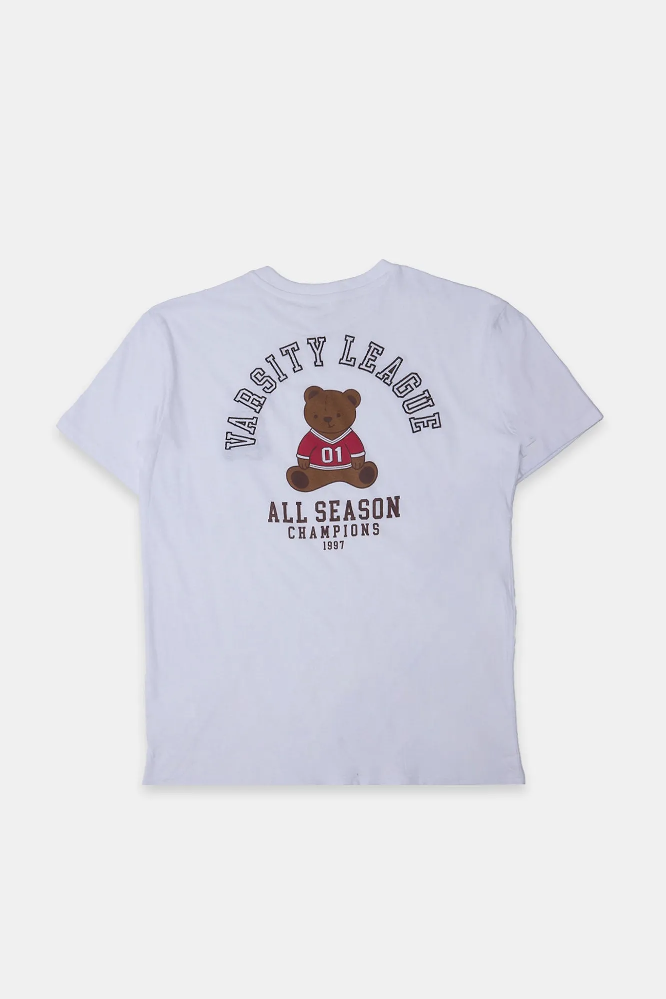 Teddy Varsity League Embroidered Graphic Boyfriend Tee sold by Bluenotes