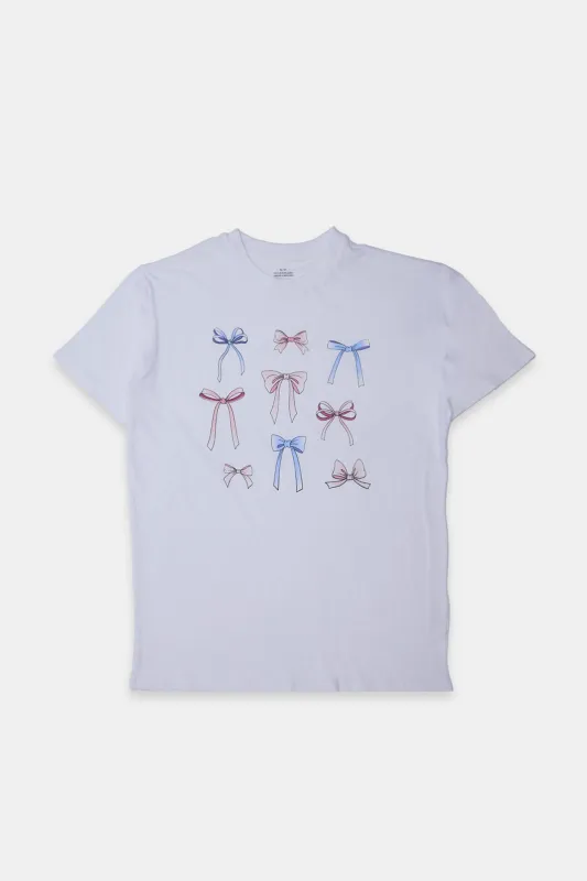 Bows Graphic Boyfriend Tee sold by Bluenotes