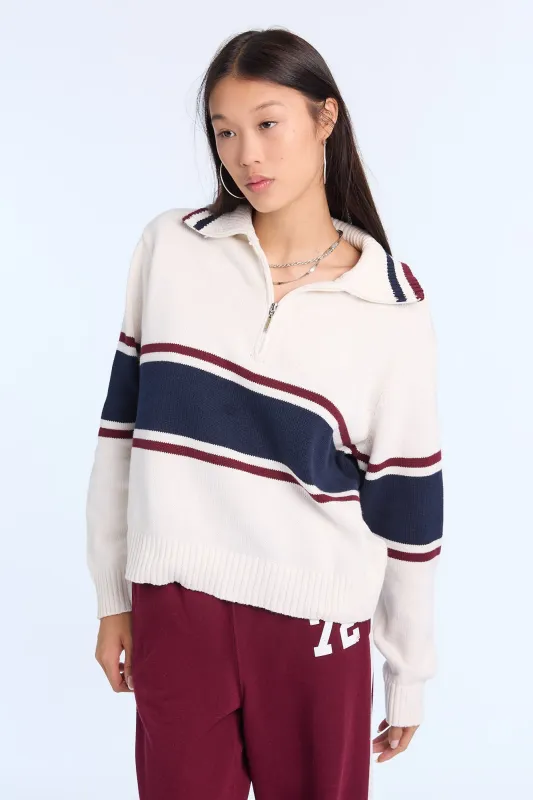 Quarter-Zip Sweater made by Bluenotes
