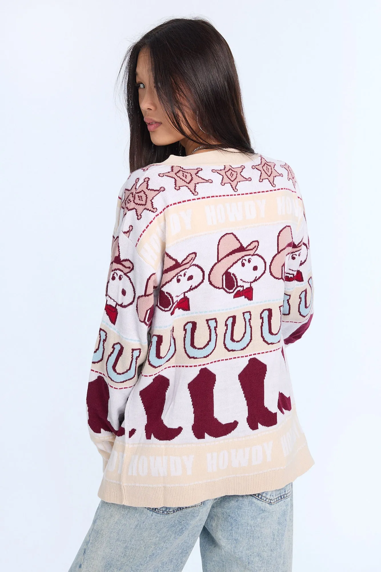 Peanuts Snoopy Western Button-Front Cardigan sold by Bluenotes product image thumbnail 2