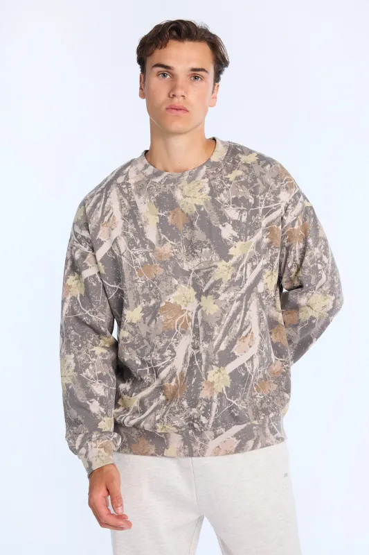 AERO Tree Camouflage Oversized Crew Neck Sweatshirt sold by Bluenotes