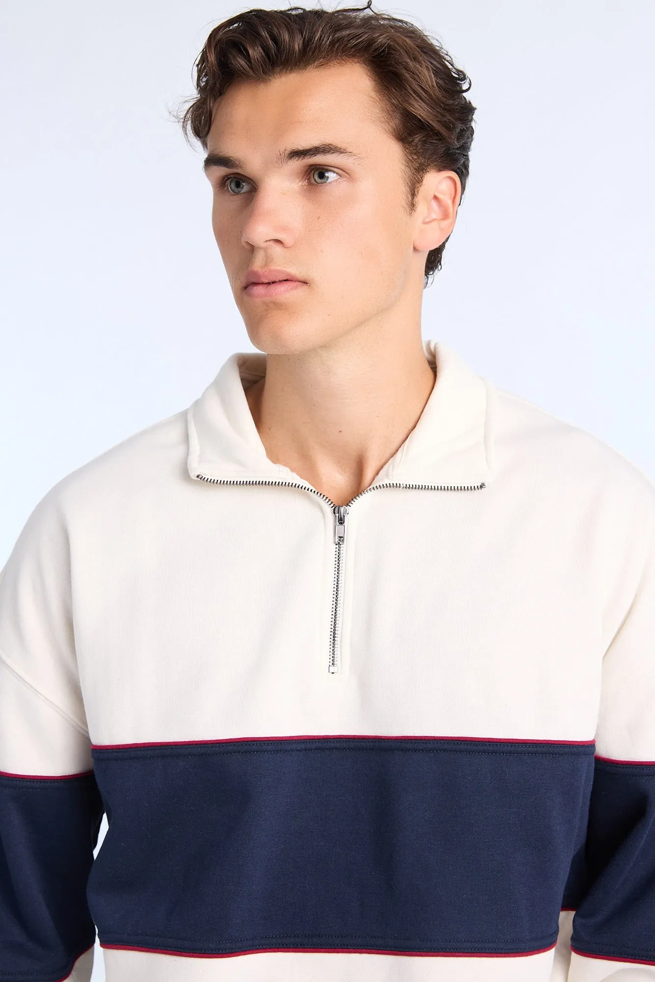 AERO Colour Block Mock Neck Sweatshirt sold by Bluenotes product image thumbnail 3