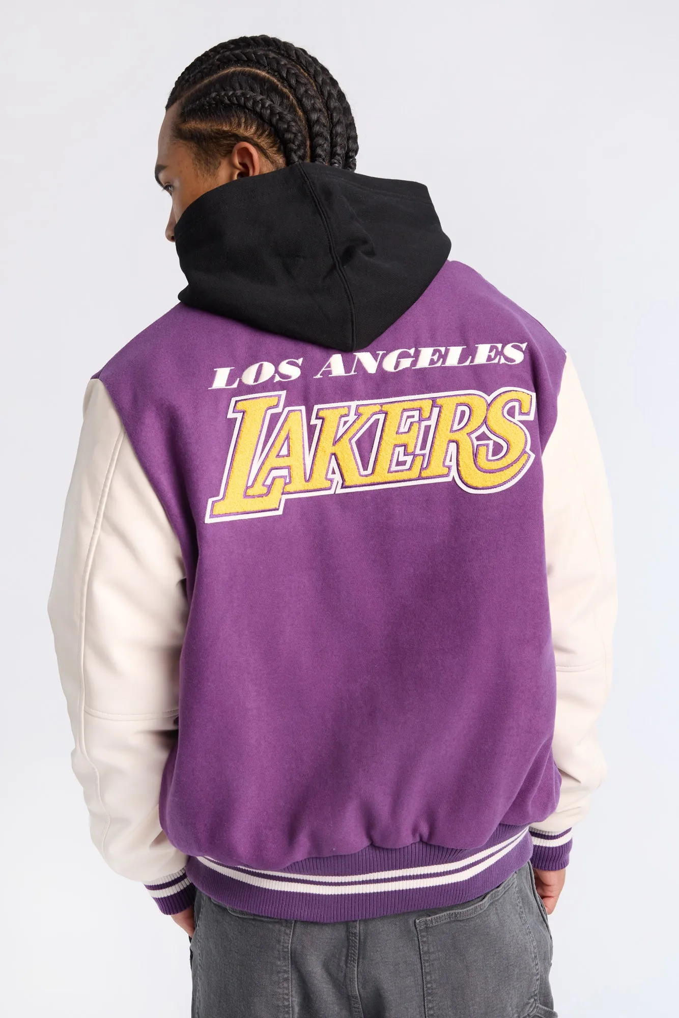 Los Angeles Lakers Varsity Bomber Jacket sold by Bluenotes product image thumbnail 2