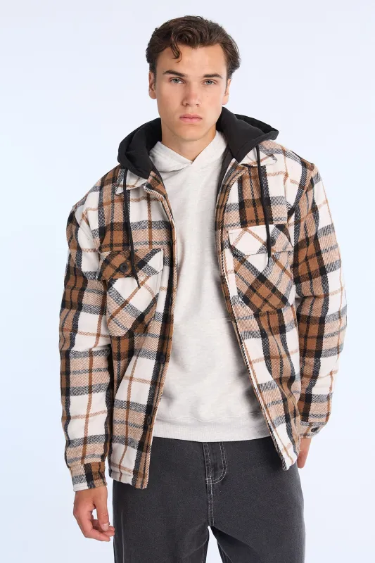 North Western Lined Flannel Hooded Shacket sold by Bluenotes