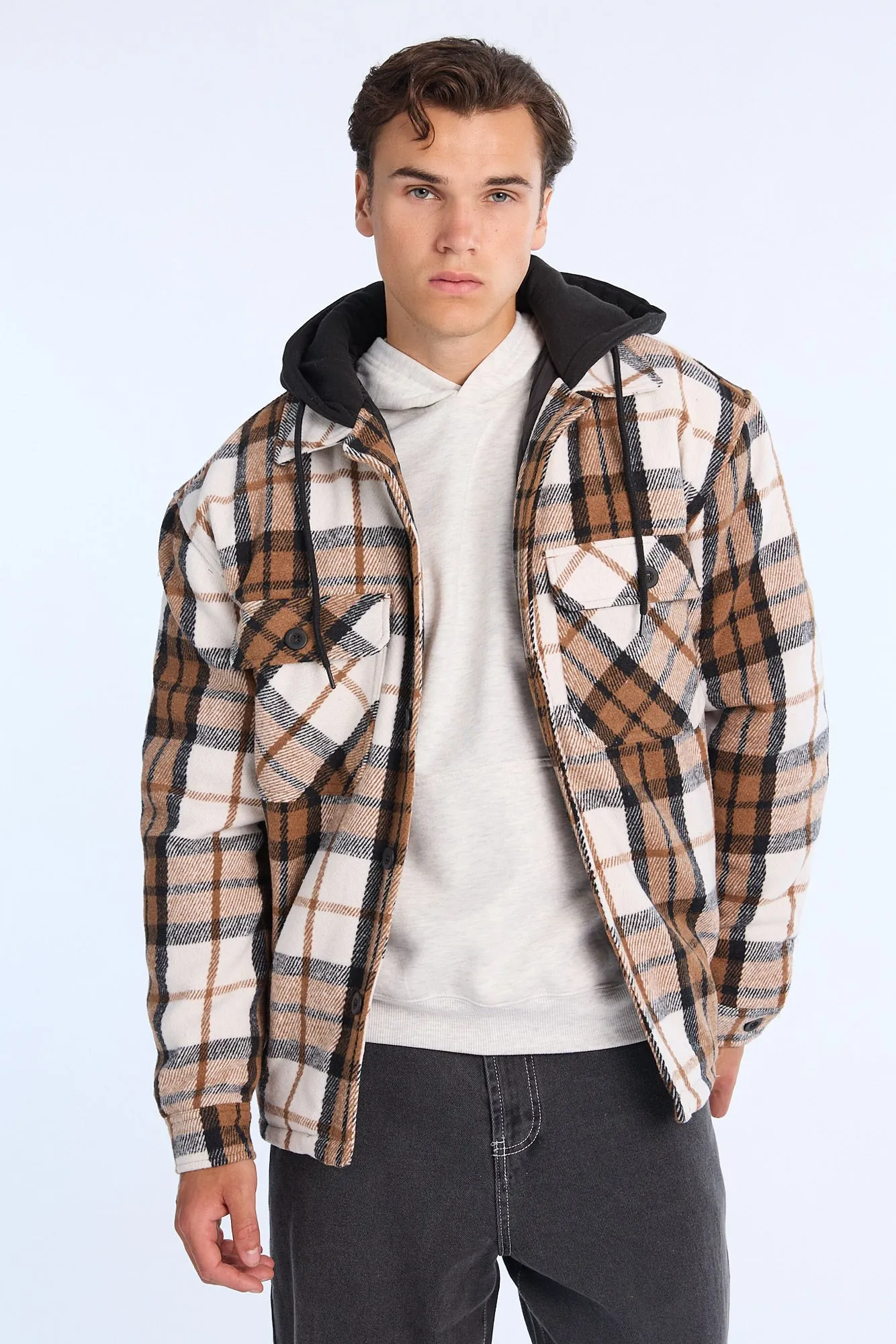 North Western Lined Flannel Hooded Shacket sold by Bluenotes