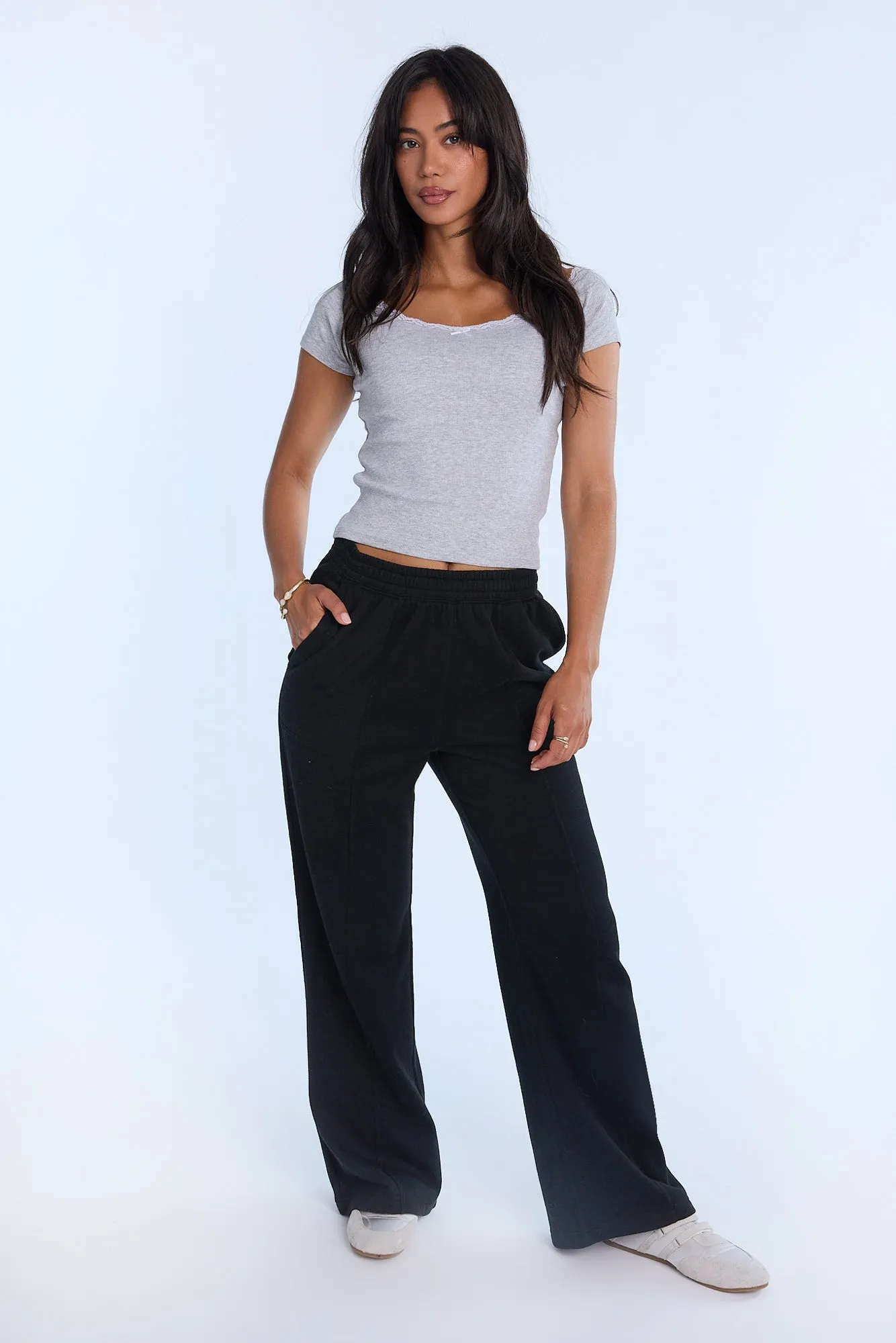 AERO Lace Trim Off-Shoulder Tee sold by Bluenotes product image thumbnail 5