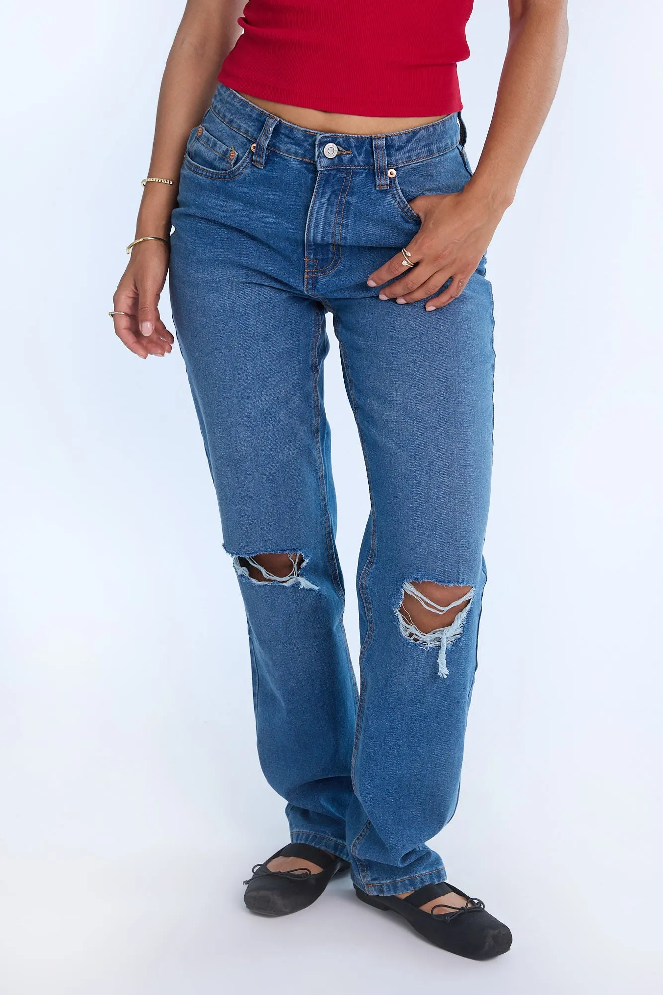 AERO Super High Rise Straight Jeans sold by Bluenotes