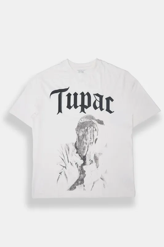 Tupac Graphic Puff Print Oversized Tee sold by Bluenotes