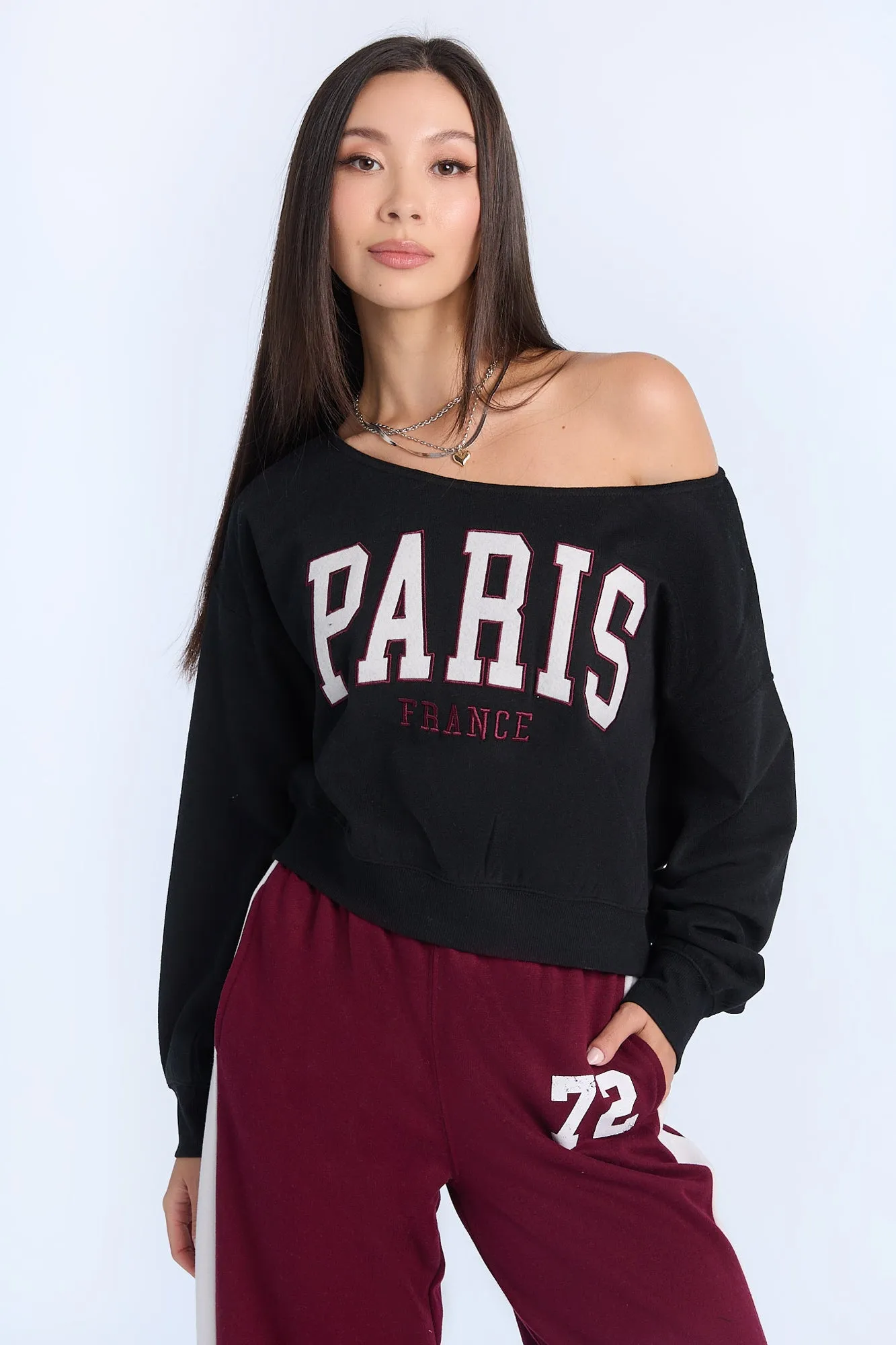 AERO Graphic Off-Shoulder Sweatshirt sold by Bluenotes product image thumbnail 2