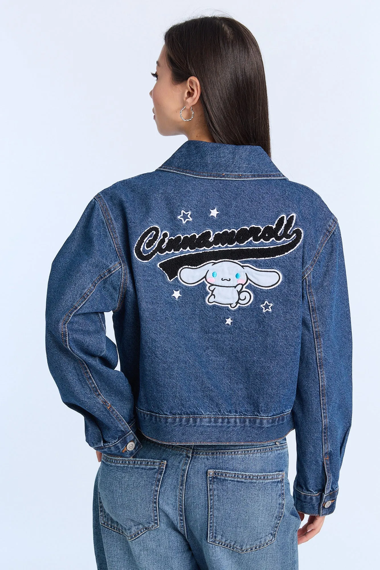 Hello Kitty Cinnamoroll Embroidered Denim Jacket sold by Bluenotes product image thumbnail 3