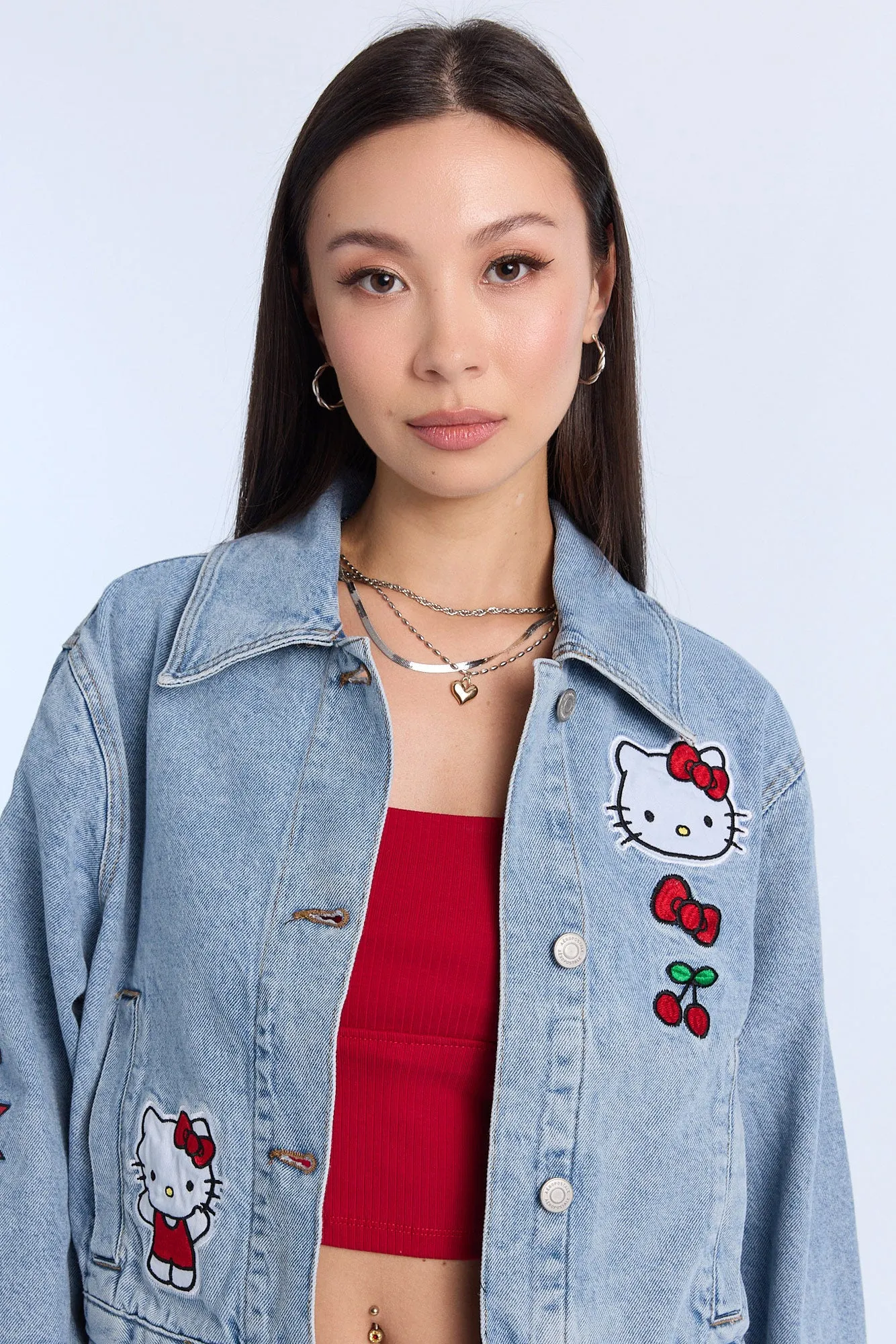 Hello Kitty Embroidered Denim Jacket sold by Bluenotes product image thumbnail 2