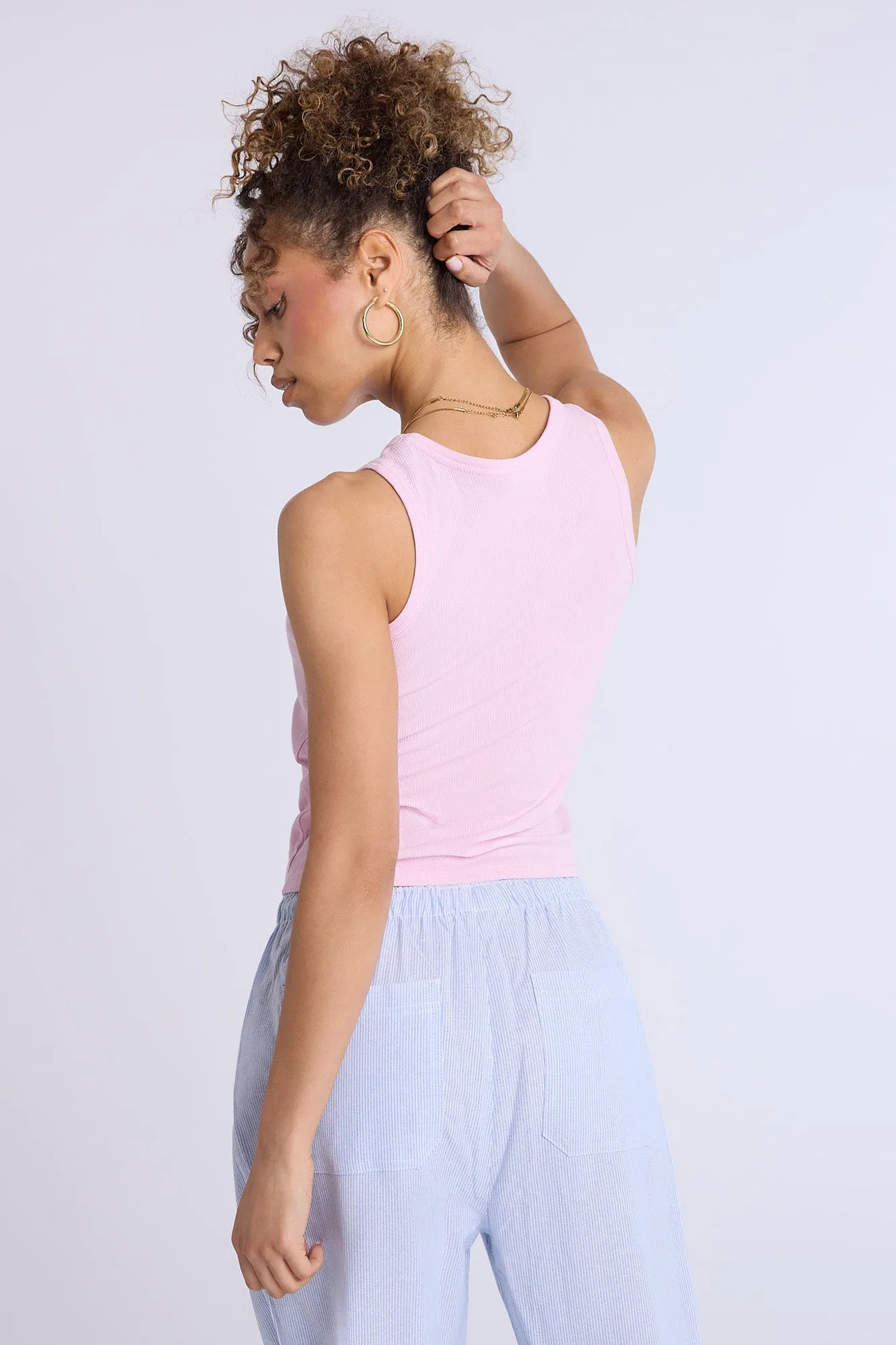 Hello Kitty And Friends Embroidered Ribbed High Neck Tank Top sold by Bluenotes product image thumbnail 3
