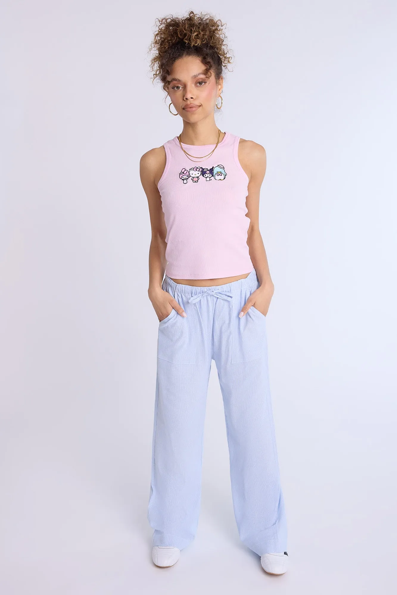 Hello Kitty And Friends Embroidered Ribbed High Neck Tank Top sold by Bluenotes product image thumbnail 4
