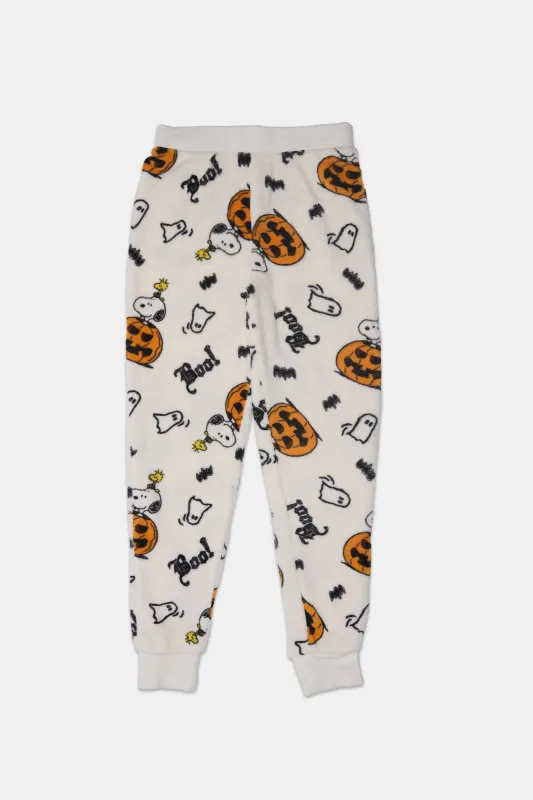 Girls' Peanuts Snoopy Pumpkin Boo Pajama Jogger sold by Bluenotes