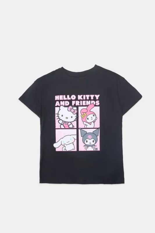 Girls' Hello Kitty And Friends Poster Glitter Graphic Classic Tee sold by Bluenotes