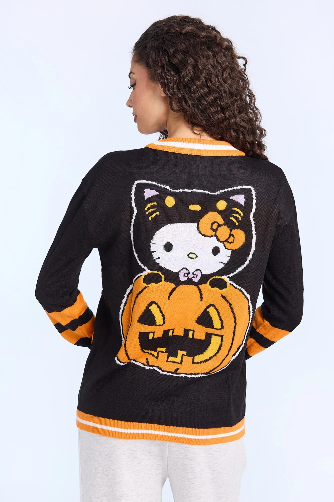 Hello Kitty Halloween Button-Front Cardigan sold by Bluenotes