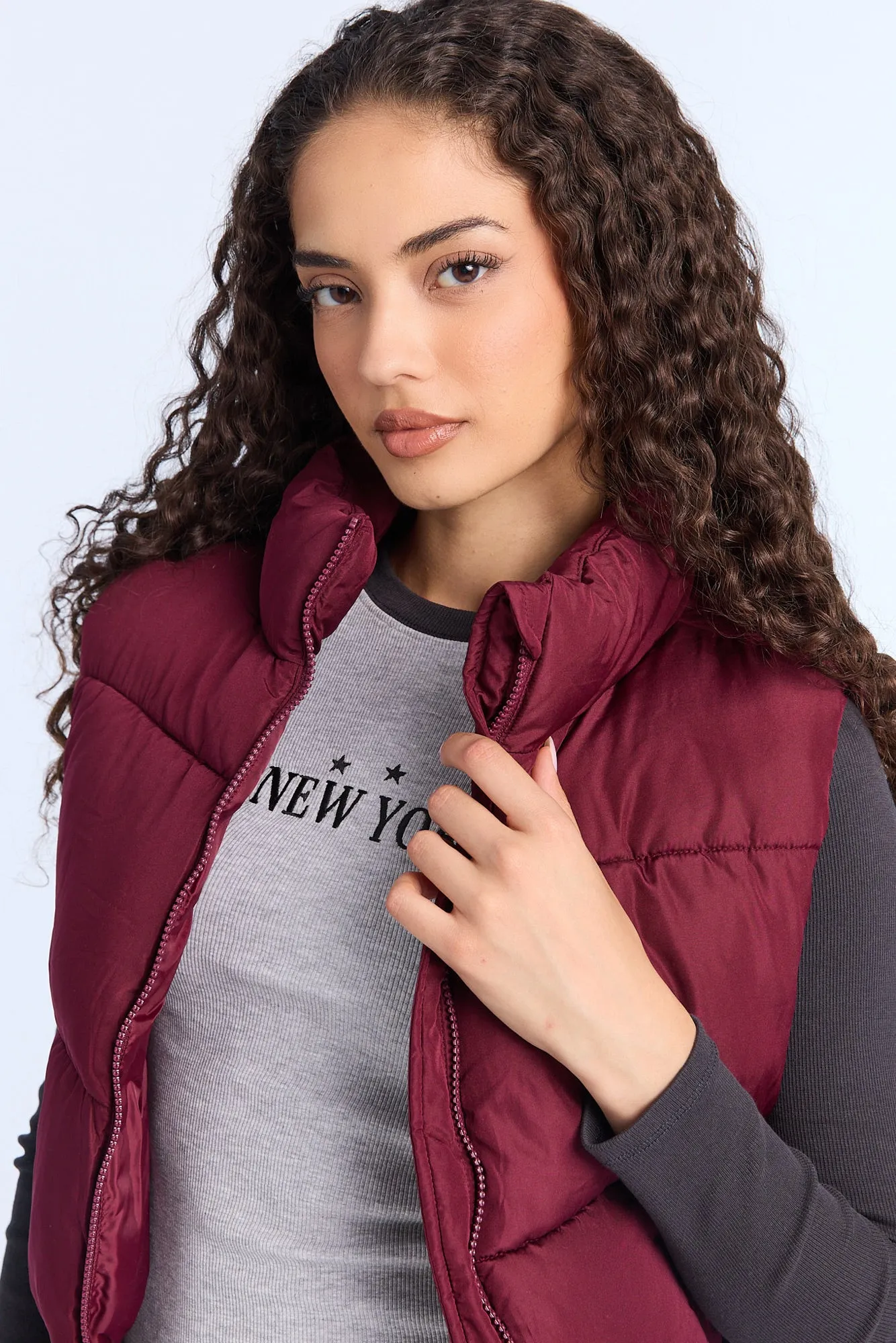 AERO Zip-Up Cropped Puffer Vest sold by Bluenotes product image thumbnail 3